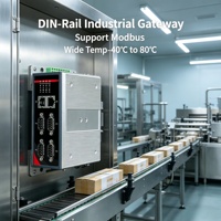 Gateway Industrial con Montaje DIN, 5G Opcional, RS485, RS232, Modbus, MQTT, TCP, UDP, Edge Computing, 35mm DIN, 40-75C