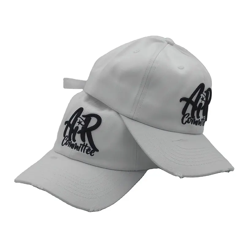 Siyah logo ile hotsale golf şapka kadınlar özel kap toptan beyaz renk baba şapka