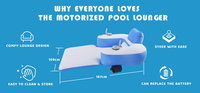 Chaise longue gonflable motorisée de luxe personnalisée en PVC pour piscine, tapis flottant 1 personne, chaise de piscine, équipement de divertissement aquatique