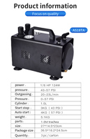 Compresseur d'air portable AS18TA avec certificat GS, 1/6HP, refroidissement par air, lubrification sans huile, débit d'air de 20-23L/min