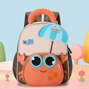 Nouveau sac à dos pour enfants en nylon et polyester, motif petit <span class=keywords><strong>crabe</strong></span> de dessin animé, mignon, réduction de la charge, pour garçons et filles de 3 à 6 ans - Product Image 1