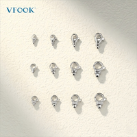 VFOOK Fermoir Mousqueton en Argent Sterling 925 Poli, Composant de Bijouterie, Vente en Gros OEM ODM, Fermoir en Argent pour Collier et Bracelet