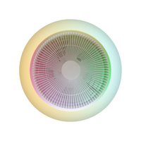 Ventilateur de plafond moderne Joystar avec moteur DC, éclairage LED RGB, télécommande, 5 pales en plastique, 3 vitesses, gradation CCT, 460 mm, 1200 lm, 20,8 W
