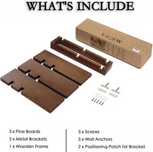 Ensemble <span class=keywords><strong>de</strong></span> 3 étagères flottantes en bois <span class=keywords><strong>de</strong></span> style moderne du milieu du siècle, étagères décoratives pour le salon et la <span class=keywords><strong>cuisine</strong></span> - Product Image 6