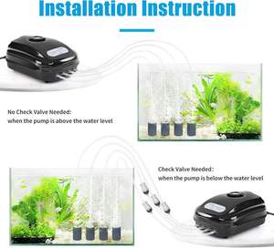 Pompe à air à faible niveau d'eau réglable, super silencieuse, 4 sorties, pour aquarium, oxygénateur pour poissons, pompe à air pour poissons koï - Product Image 6