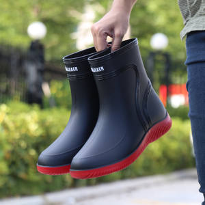 Bottes de pluie pour hommes, design surélevé, mi-<span class=keywords><strong>mollet</strong></span>, résistantes aux intempéries, fabrication OEM, saison des pluies - Product Image 5