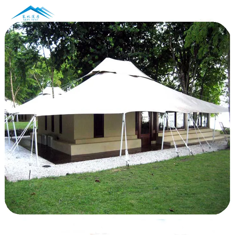 Outdoor prefabbricata modulare PVDF impermeabile casa di struttura del tessuto di lusso della tela di windows glamping safari tenda