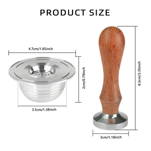 Juego de 1 Cápsula Reutilizable y 1 Tamper Compatible con Cafeteras <span class=keywords><strong>Bialetti</strong></span>, Filtro Recargable con Tamper y Taza para Espresso - Product Image 3