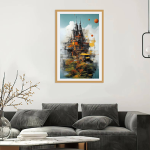 Arte <span class=keywords><strong>de</strong></span> pared <span class=keywords><strong>de</strong></span> lujo con paisaje urbano <span class=keywords><strong>de</strong></span> fantasía, vibrante escena industrial <span class=keywords><strong>de</strong></span> cuento <span class=keywords><strong>de</strong></span> hadas, impresión en lienzo, imagen HD para decoración <span class=keywords><strong>de</strong></span> oficina - Product Image 2