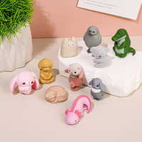 Weißes Kaninchen Ferkel Hamster Panda Niedliche PVC-Tiermodelle Harz Feste künstliche Ornamente für den grenz überschreiten den Verkauf von Desktop-Autos