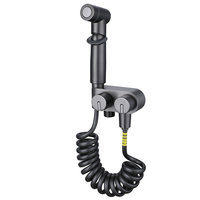 Robinet d'ablation WC/bidet moderne en laiton à montage sur colonne, double poignée, mitigeur chaud/froid encastré, finition chromée, jet pluie