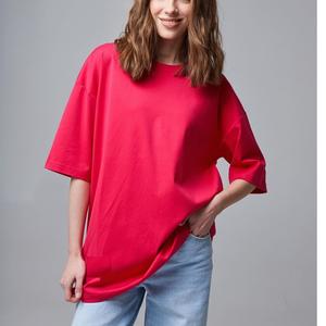 เสื้อยืดผ้าฝ้าย230 GSM ไหล่ตก180กรัมผ้าระบายอากาศได้ดีขนาดพลัสไซส์ออกแบบได้ตามที่ต้องการ - Product Image 4