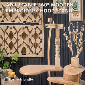 Aro de Bordado de Madera Ajustable con Rotación de 360 Grados, Ecológico, Soporte de Escritorio para Tejer a Mano, Kit de Costura, Marcos y Anillos - Product Image 2