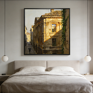Decoración de Pared con Paisaje Urbano Pintado a Mano, Pintura Abstracta con Textura, Pintura al Óleo sobre Lienzo Hecha a Mano - Product Image 5