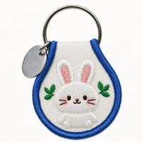 Porte-clés brodé personnalisé, fabrication OEM, vente en gros, porte-clés en tissu de forme variée, tout design, directement du fabricant