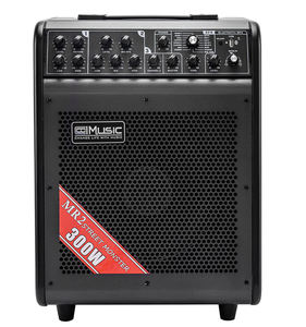 Amplificateur de guitare acoustique multifonction 300 watts rechargeable en acier inoxydable 4 canaux 16 effets avec haut-parleur portable - Product Image 1
