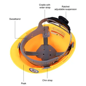 S6 4 pontos de suspensão em tecido berço catraca para capacete de segurança de qualidade média
