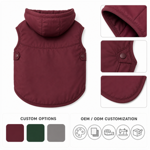 Manteau pour chien en polaire uni à capuche, chaud pour l'automne, pour chiens Beagle, style décontracté confortable - Product Image 2