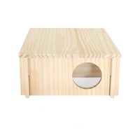 Personnalisé Détachable Pas Cher Écologique En Bois Massif Petit Animal Chinchilla Guinée Cabane Cachette En Bois Hamster Cage Maison Avec Fenêtre