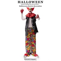 Décoration d'Halloween Bestwish : Grand Clown Lumineux Électrique à Induction de 25m, en Plastique, Autonome, Étanche et Portable pour Amusement