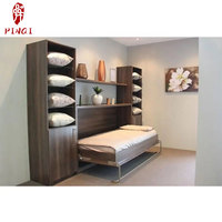 Lit escamotable mural Murphy à prix de gros – Kit de meubles de maison gain de place en bois avec canapé pour ensemble de meubles de chambre à coucher