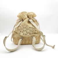 Tas Selempang Anyaman Tangan Bohemian Vintage dengan Rantai Berlian, Hiasan Huruf, Bunga & Manik-manik