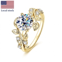 Bague de Mariage/Fiançailles en Or Rempli 14K avec Moissanite Ronde de 8mm (2.0ct) et Bande Torsadée pour Femme - Vente en Gros de Bijoux de Mode