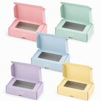Boîte d'expédition en carton ondulé kraft avec fenêtre en PVC, logo personnalisé, vente en gros, boîte d'expédition écologique, boîte cadeau pliable