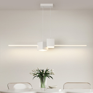 Lustre suspendu en métal blanc froid LED au design minimaliste asiatique, en forme de cube de papier, pour salle à manger, grande taille, garantie 3 ans - Product Image 5