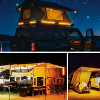 Barre lumineuse LED de camping extérieure étanche bicolore ambre + blanc, intensité réglable, DC12V 10-16V, IP67, accessoires pour camion