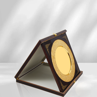 Prix de gros Plaque en bois foncé Award Plaque d'or Plaque souvenir vierge Haute qualité Travail lourd Cadeau Plaque Award