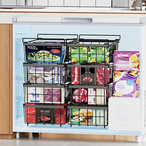 Extendable Freezer Basket Rectangle Mesh Storage <b>Container</b> With Handle For <b>Refrigerator</b> And Kitchen Food Organization - Product Image 2