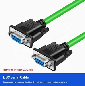 כבל תעשייתי DB9 <span class=keywords><strong>9</strong></span>-Pin RS232 טורי זכר נקבה 485 ירוק גמיש לחיבור יציאת COM - Product Image 6