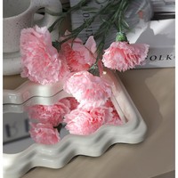 Bouquet de fleurs artificielles en soie de haute qualité au toucher réel, carnations décoratives pour la maison, la remise des diplômes et les mariages
