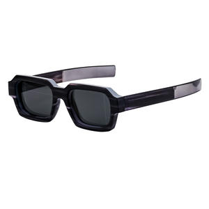 Nouvelles lunettes de soleil carrées unisexes, protection UV400, verres en PC, monture noire, style extérieur ZS-2434 - Product Image 1