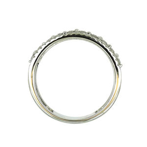 แหวนทองคำขาว 18K รูปตัววีประดับเพชรแบบฝังสองชั้น ดีไซน์หรูหรา สามารถสวมซ้อนกันได้ เหมาะสำหรับเป็นเครื่องประดับงานแต่งงานสำหรับผู้หญิง - Product Image 1