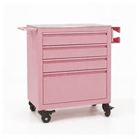 Station de travail multifonctionnelle moderne en acier inoxydable pour tatouage avec 4 tiroirs de rangement d'outils, chariot de studio de tatouage durable à 4 roues