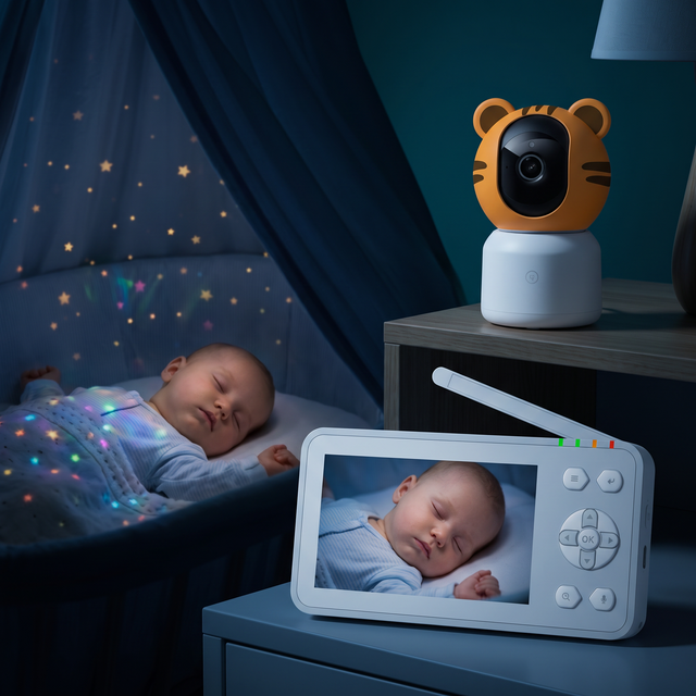 4.5-inch 1080p WiFi Baby Monitor Motion Detection Crying Sound Detection Two-Way Audio Night Vision Monitoring Monitoring