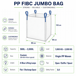 Industrieller PP FIBC Atmungsaktiver Flachboden-Ton-Jumbo-Sack 1000Kg 2000Kg Traglast 5:<span class=keywords><strong>1</strong></span> Sicherheitsfaktor für Industriebau - Product Image 5