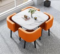 Quadratisches Esszimmer-Set Platzsparende Stoffbezogene Stühle für Küche Esszimmer Apartment Büro Kleiner Raum