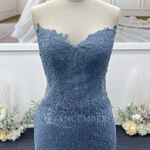 Vestido de Tul Hx207 para Graduación, Largo, con Hombros Descubiertos, Vestido de Noche Formal para Mujer, Estilo Sirena con Encaje, Vestido de Gala Jancember - Product Image 3
