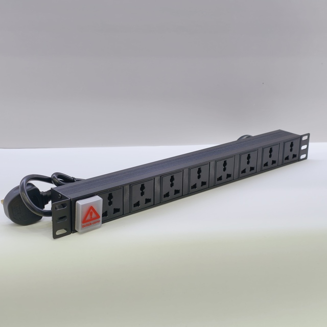 Made China OEM PDU Rack Universal Cabinet Socket 8 Ways 19 Inch 1U Aluminum Alloy Power Distribution Unit 250V 10A CE Certified