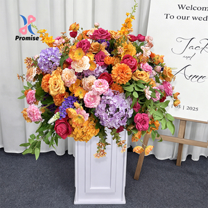 ช่อดอกไม้ประดิษฐ์สไตล์โมเดิร์นสีรุ้ง ทำจากผ้าไหมเสมือนจริง สำหรับตกแต่งฉากหลังงานแต่งงาน โต๊ะจัดเลี้ยง และตกแต่งบ้าน - Product Image 1