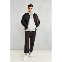 Blouson bomber de style américain pour hommes, coupe ample, style MA-1, vêtements d'hiver pour couples, col montant, fermeture éclair
