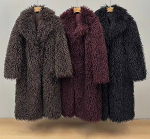 Manteau long en fausse fourrure tendance pour femme, automne-hiver, coupe ample, manches longues, manteau d'extérieur, manteau en fourrure blanche - Product Image 1