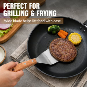 Espátula de cocina para asar, teppanyaki, pescado frito, hamburguesas, bistecs, panqueques, fideos, antideslizante, resistente a altas temperaturas - Product Image 6