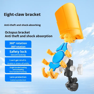 Soporte para Teléfono de Motocicleta de 8 Garras, Impermeable, Rotación de 360°, Bloqueo Seguro, Absorción de Impactos, Soporte de Navegación Móvil con Parasol - Product Image 5