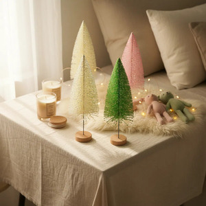 Sanwei Mini sisal Cây Nhân Tạo Mini Cây Giáng Sinh Chai Bàn Chải Cây Hỗn Hợp Màu Sắc Cho Xmas Kỳ Nghỉ Nhà Đảng Diorama Mô Hình - Product Image 5