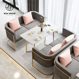 Restaurante Mármol Café Cafetería Juego de mesa Sofá Muebles Cabina Asientos para restaurante - Product Image 4