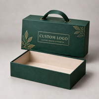 Boîte cadeau rigide verte personnalisée avec insert compartimenté et couvercle à charnière pour cadeaux de détail, logo personnalisé, OEM, ODM, vente en gros